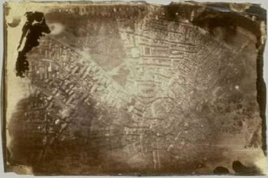 First ever aerial photo by Gaspard-Félix Tournachon 1858