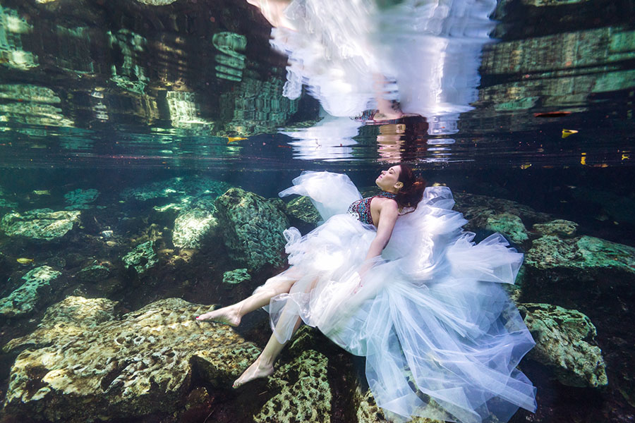 underwater photoshoot cenote