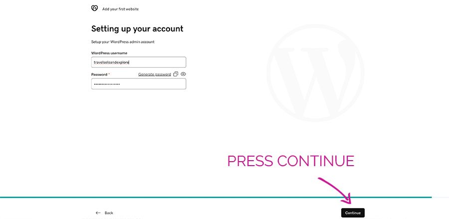 continue making your wordpress website